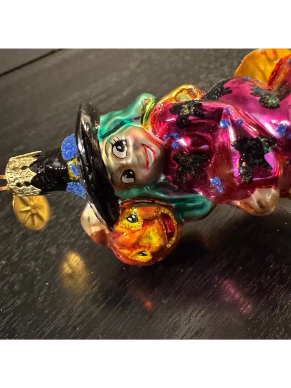 Radko Witchy Woman Halloween Ornament Glass Witch Cat Moon Pumpkin 7